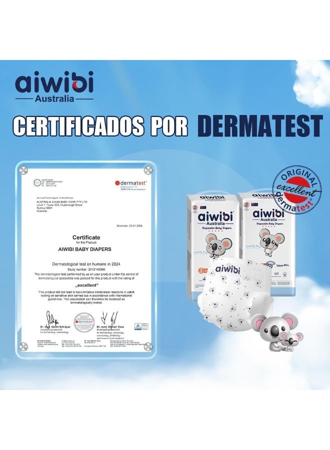 aiwibi حفاضات أطفال قابلة للتصرف مريحة وجافة - (متوسط، 48، عدد) - Image 5